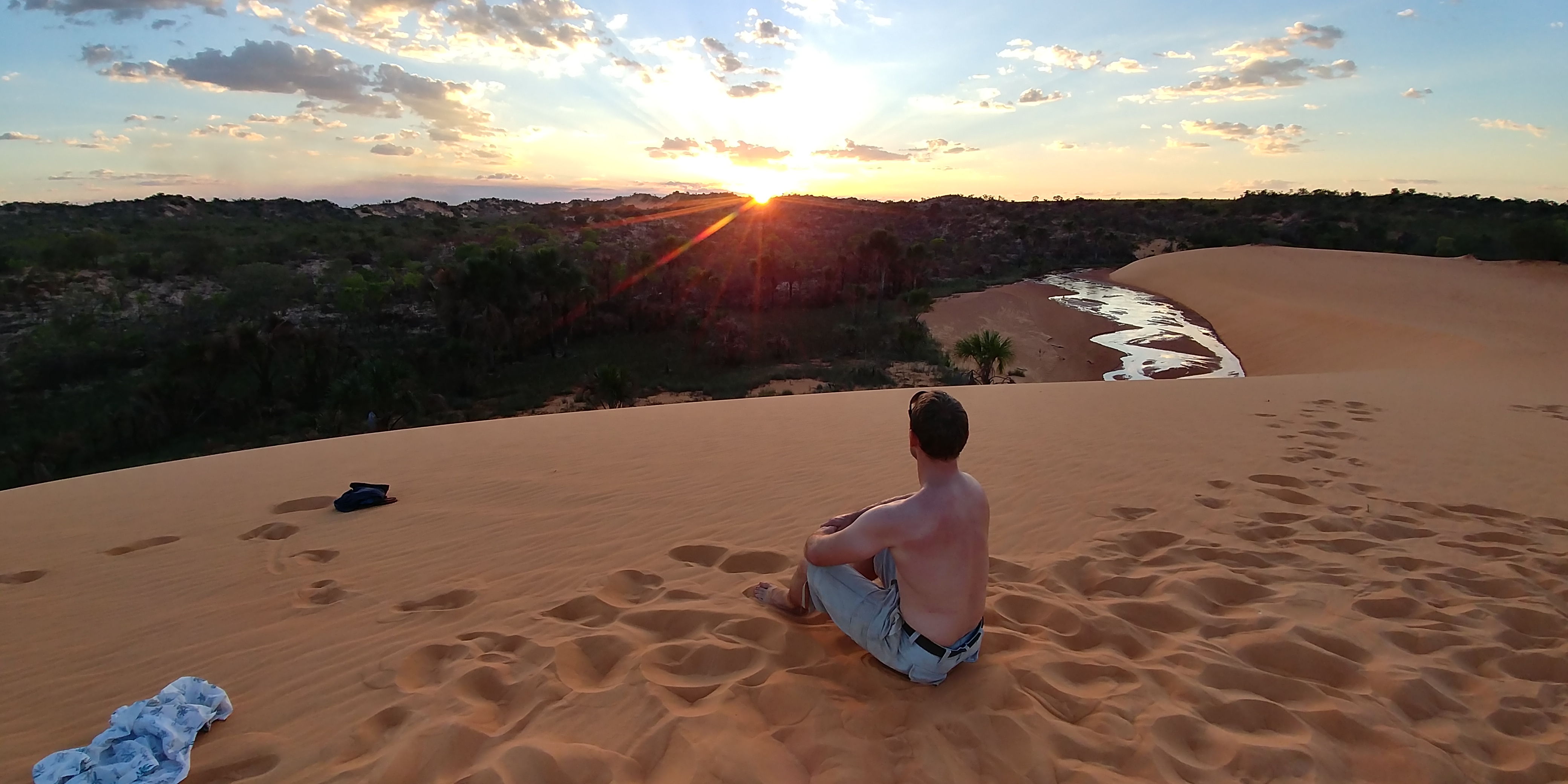 Looking across the Jalapão dunes at sunset