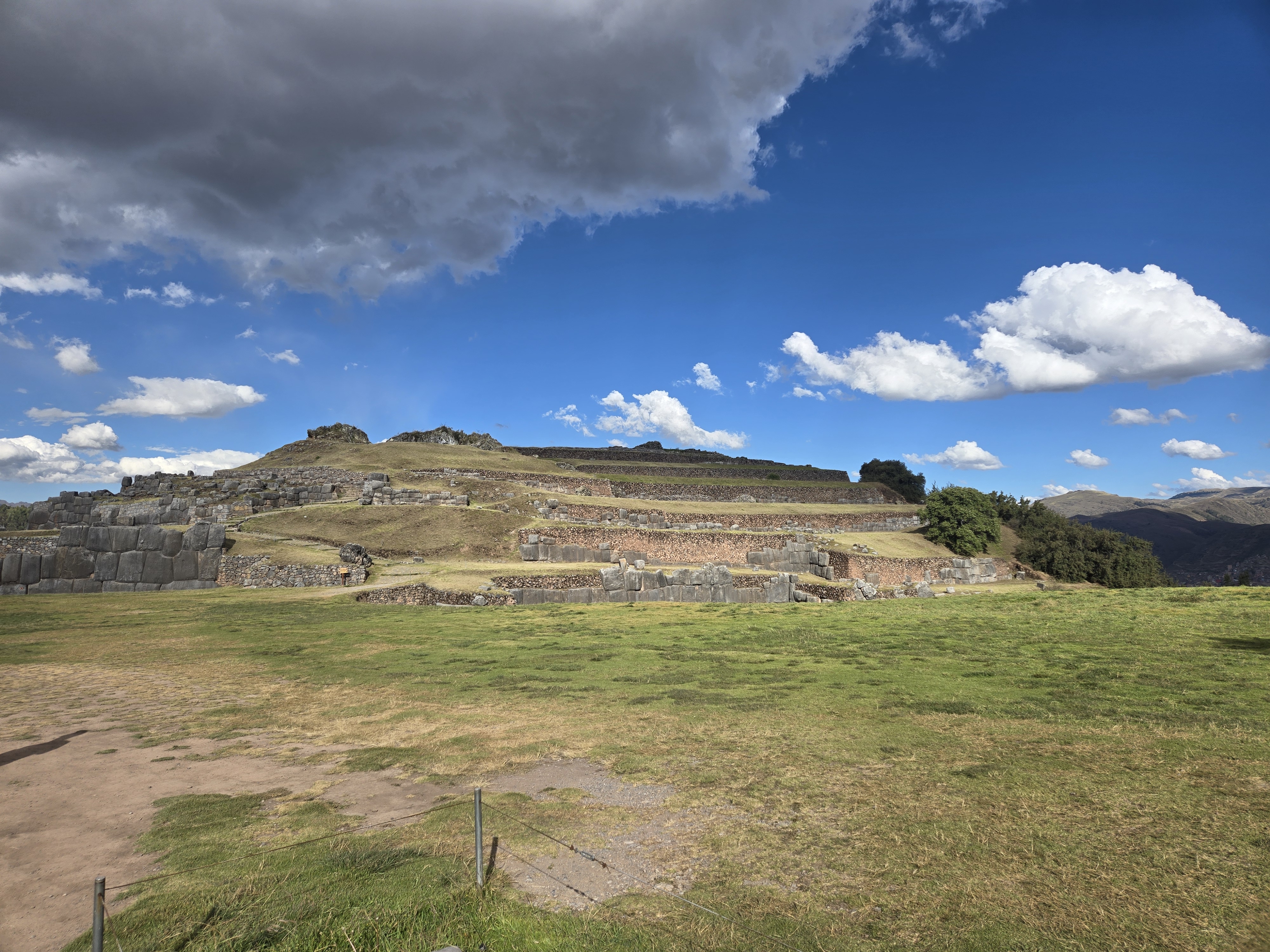 Historic Inca ruins surrounded by the Andes