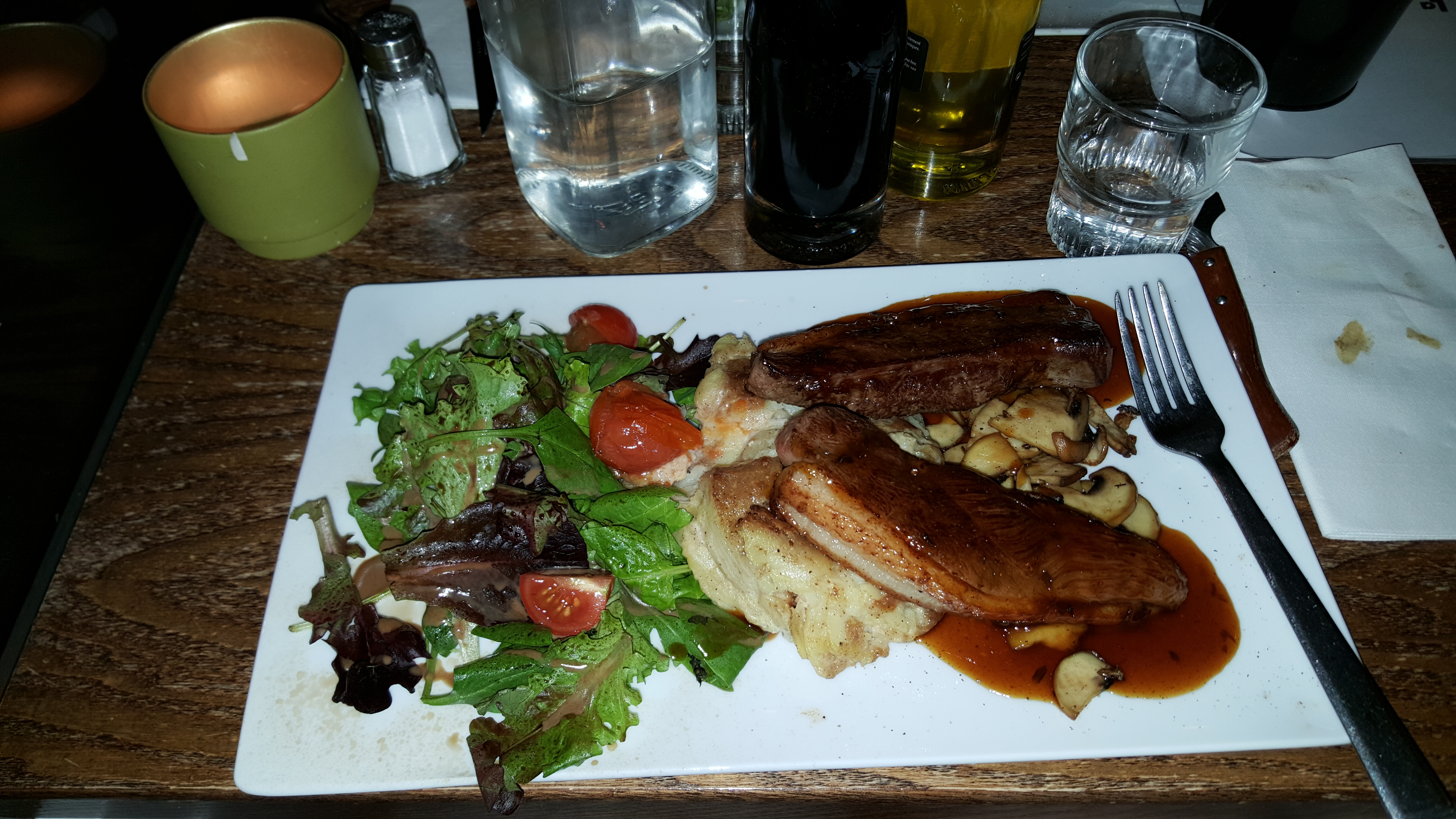 French duck served for dinner